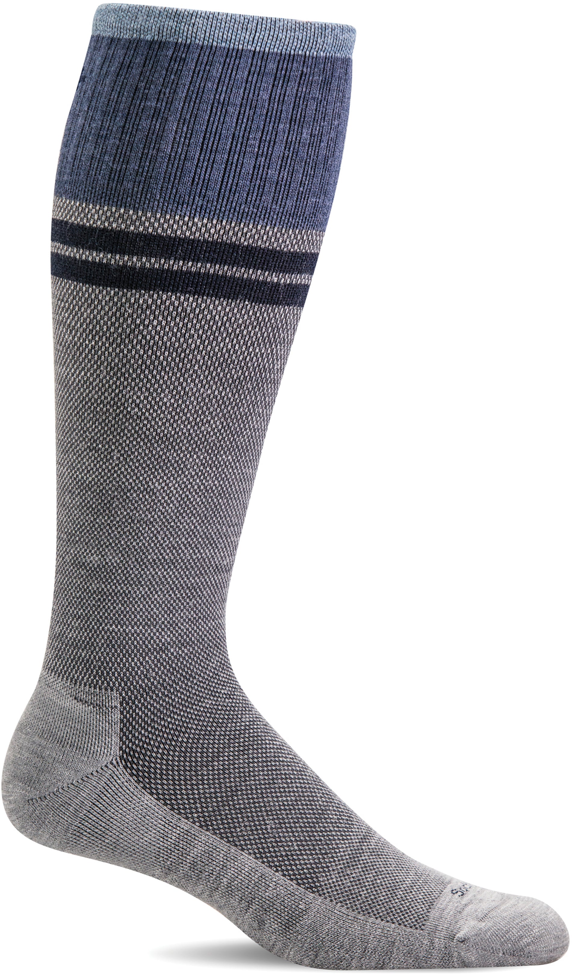 Sockwell Men's Sportster Moderate Graduated Compression Sock in Grey Side Angle View