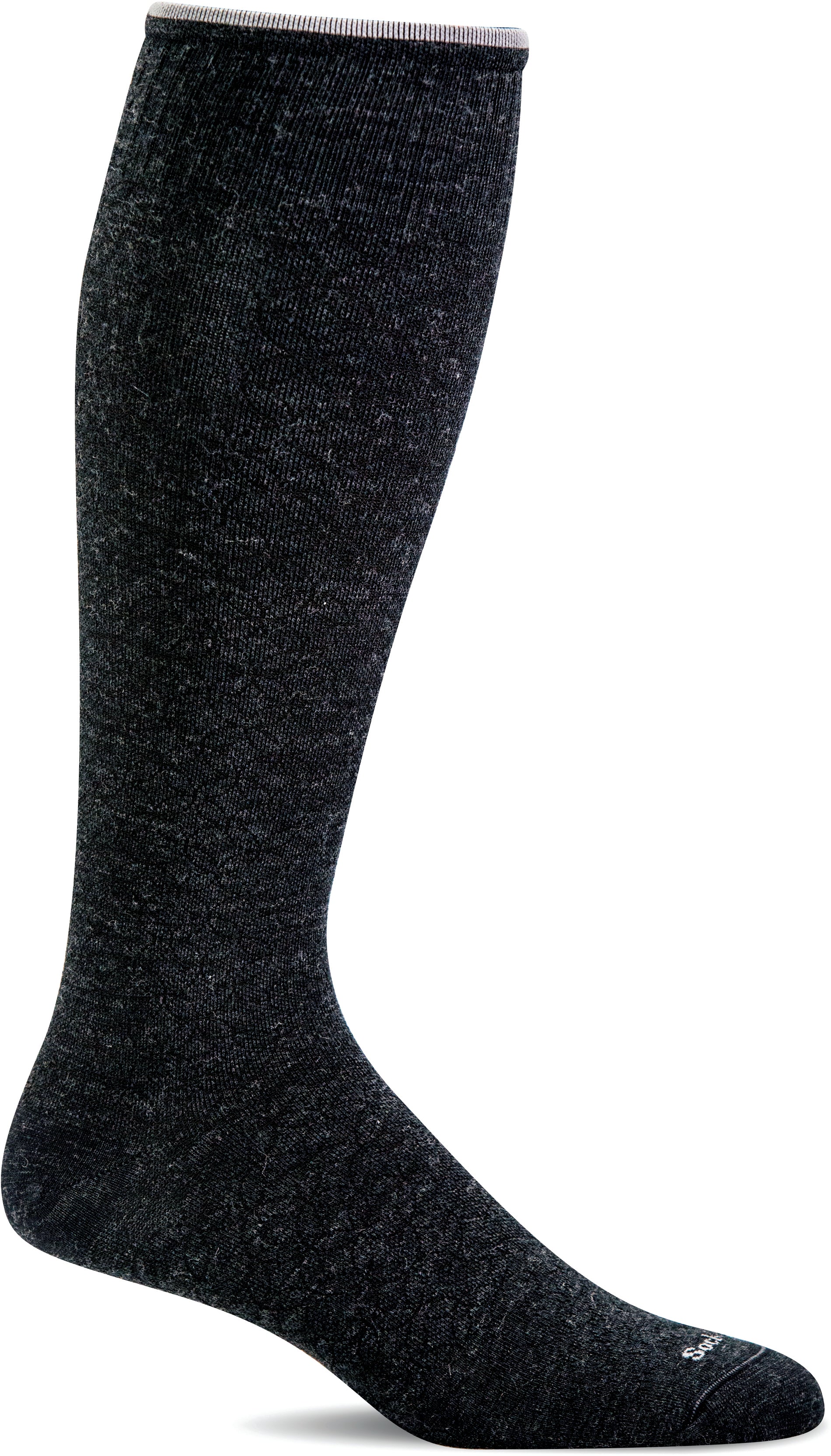 Sockwell Women's Featherweight Fancy Moderate Graduated Compression Sock in Black Side Angle View