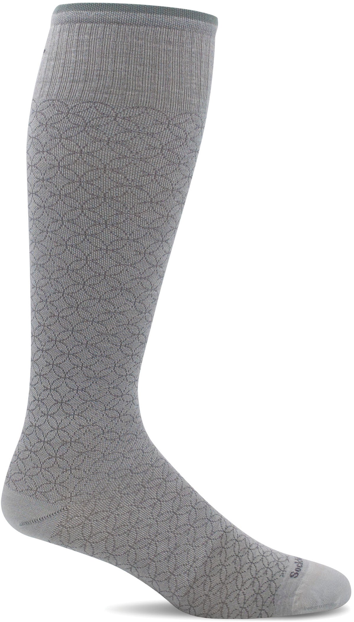 Sockwell Women's Featherweight Fancy Moderate Graduated Compression Sock in Natural Side Angle View