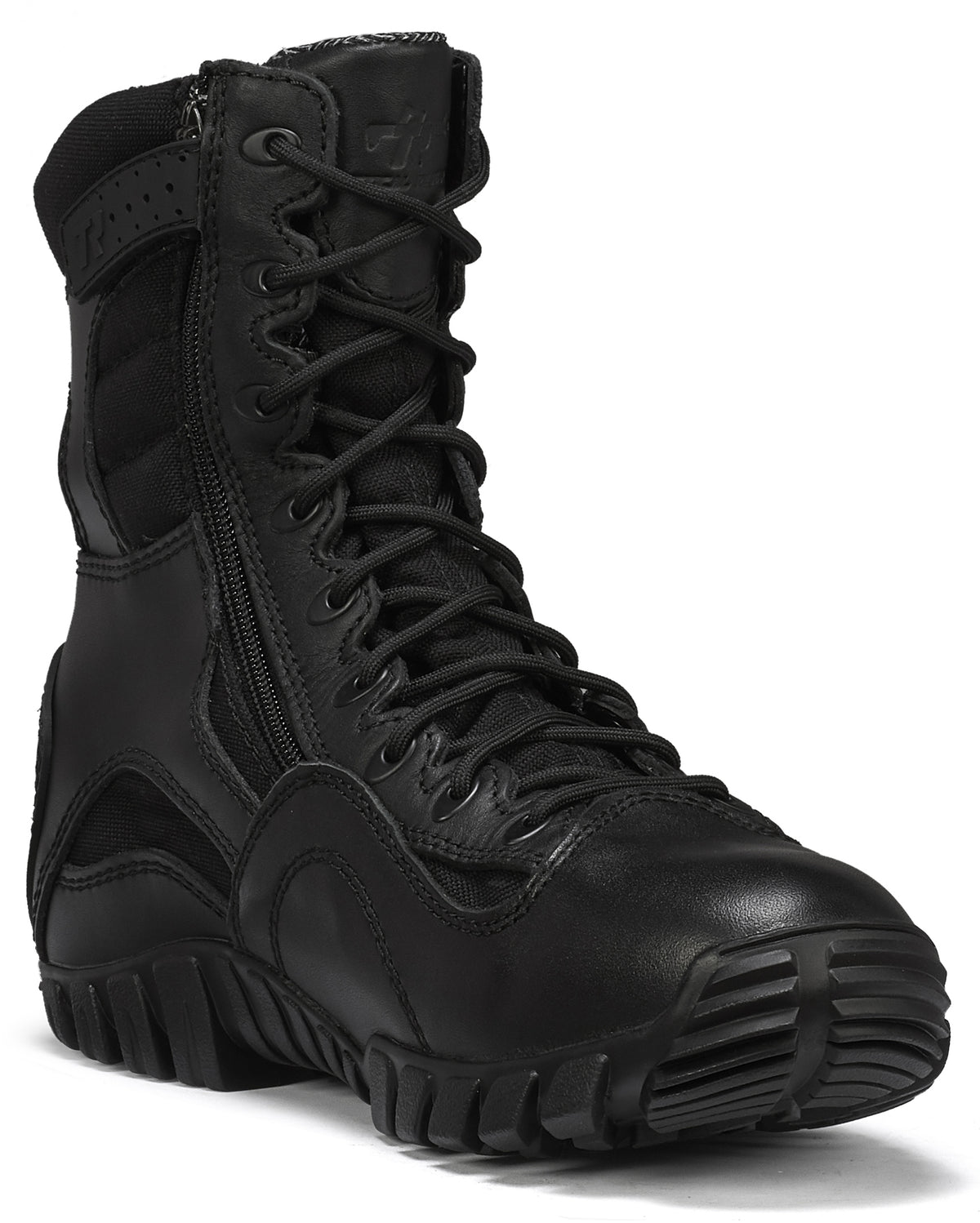 Tactical Research Men's TR960Z WP Lightweight Waterproof Side-Zip Tactical Boot in Black Side Angle View