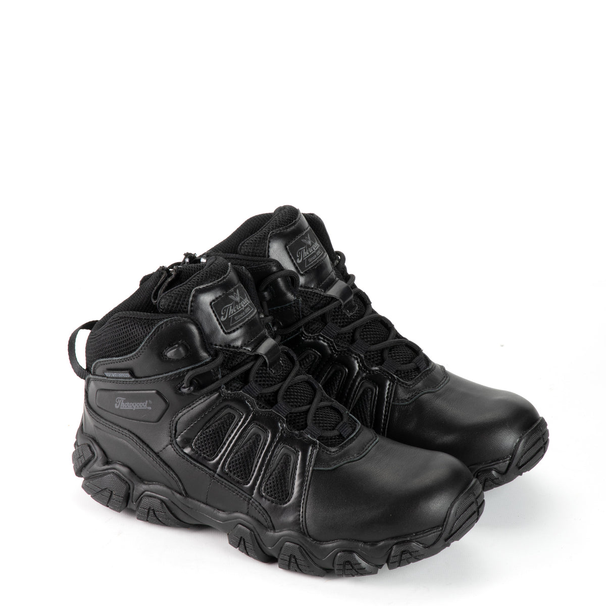 Thorogood Men's 834-6385 Crosstrex Polishable Non-safety Toe Uniform Boot in Black from the side