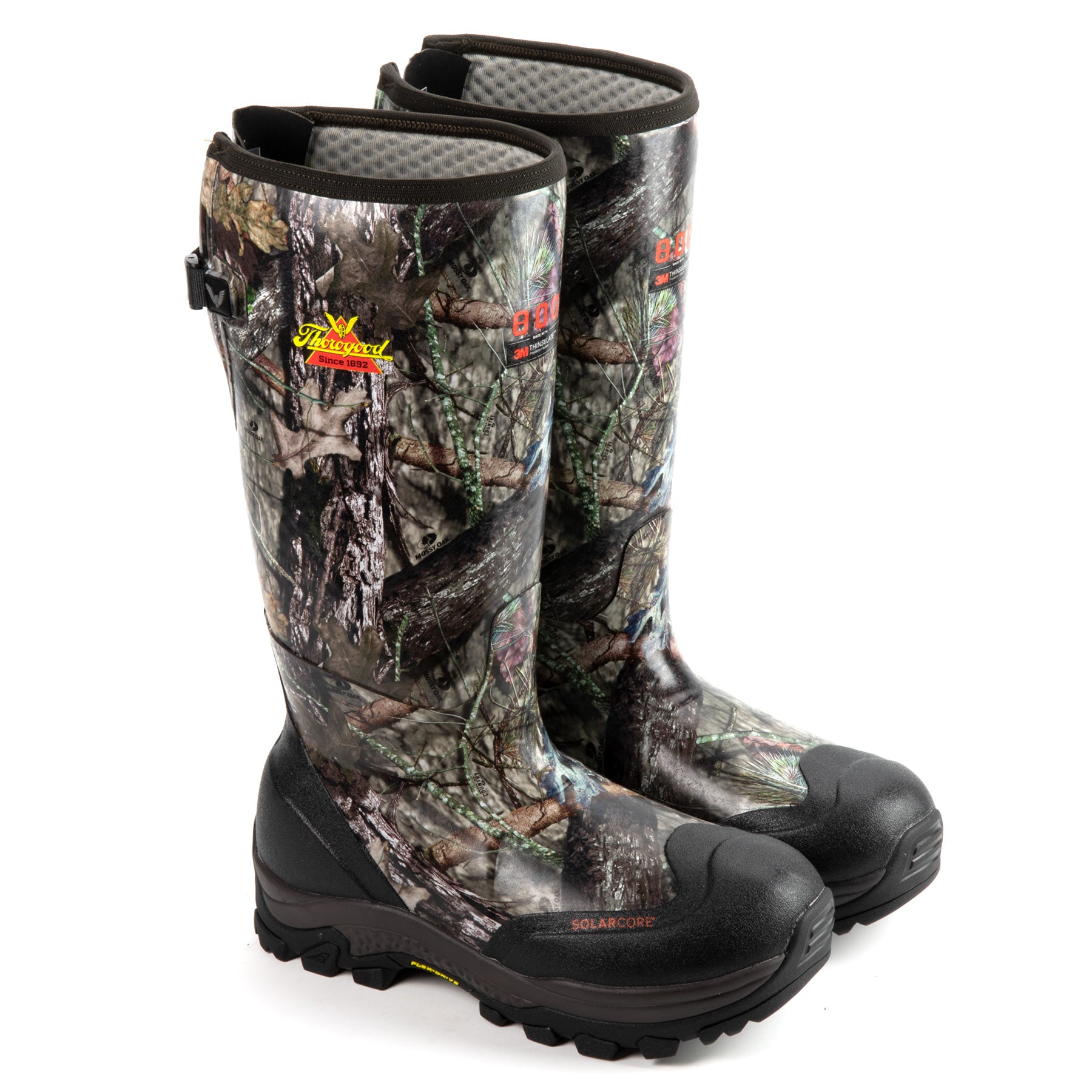 Infinity FD 17" Waterproof 800g Rubber Work Boot in Mossy Oak Break-up Country color from the side view