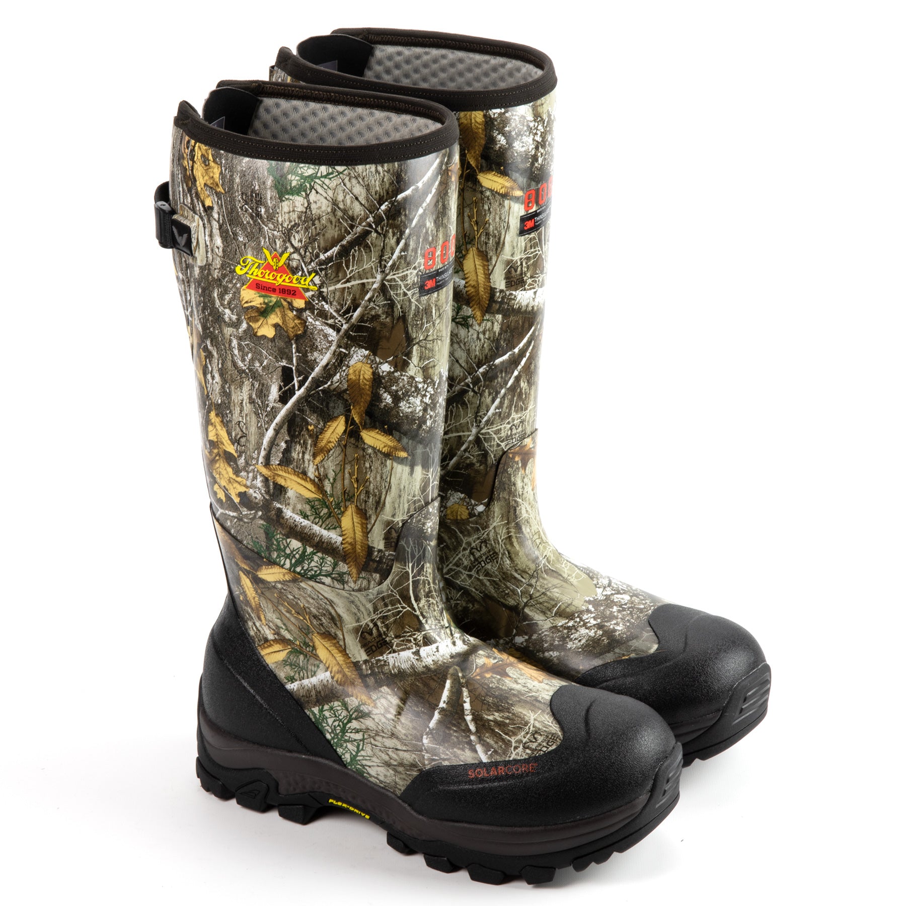 Thorogood Men's Infinity FD 17" 800g Waterproof Rubber Boot in RealTree® EDGE® from the side
