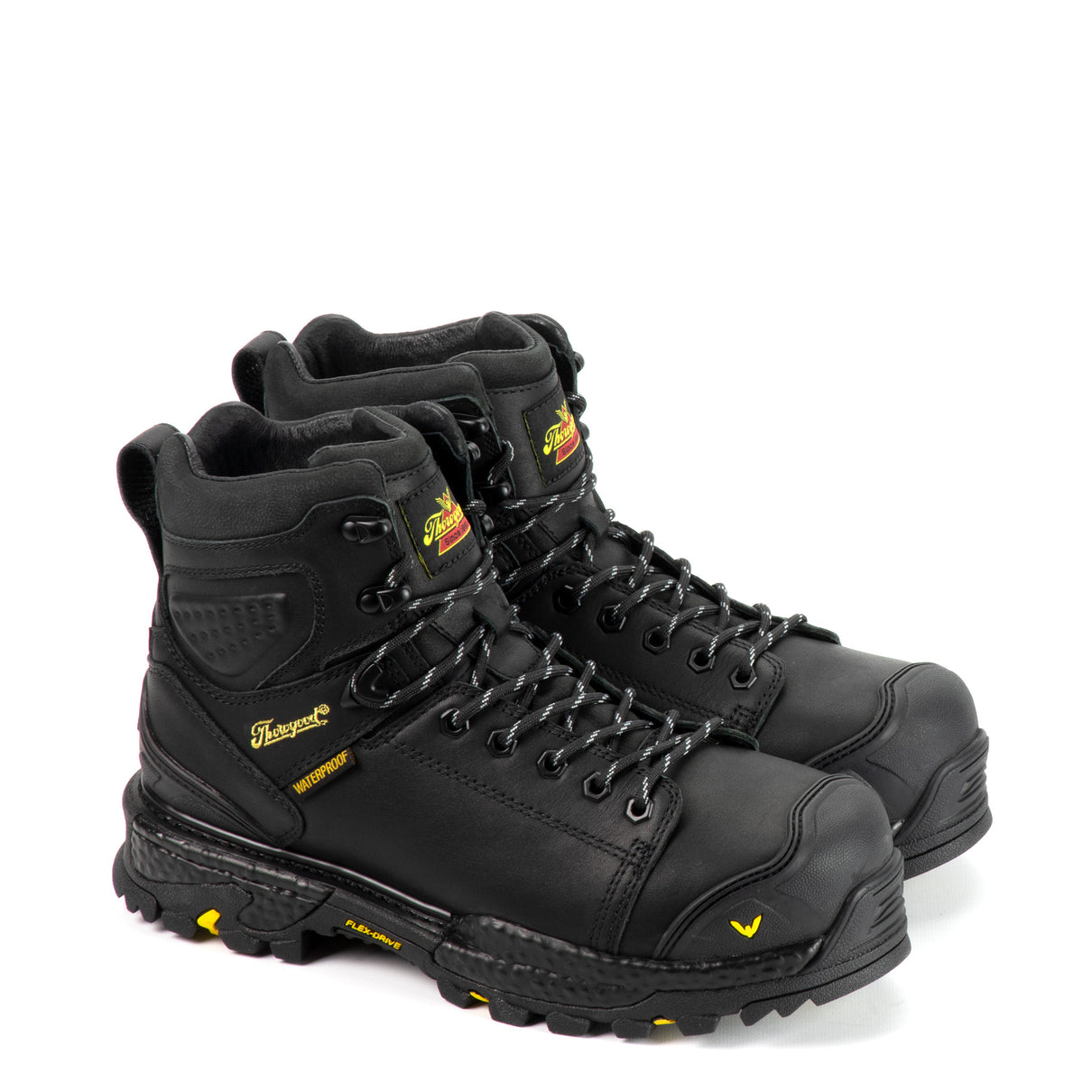 Thorogood Men's Infinity FD Series 6" Waterproof Composite Work Boot in Black from the side