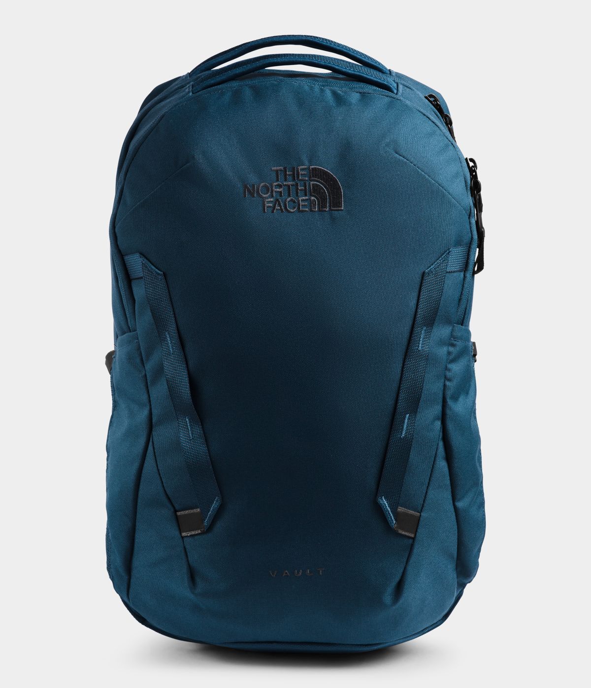 Unisex The North Face Vault Backpack in Blue Wing Teal from front view