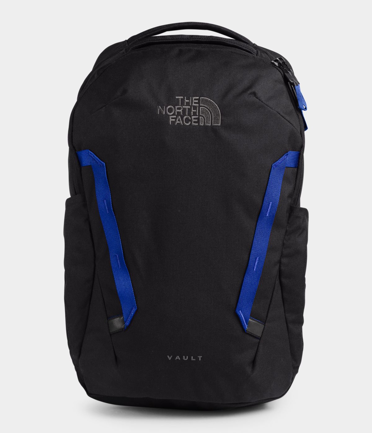 Unisex The North Face Vault Backpack in TNF Black Heather/TNF Blue from front view