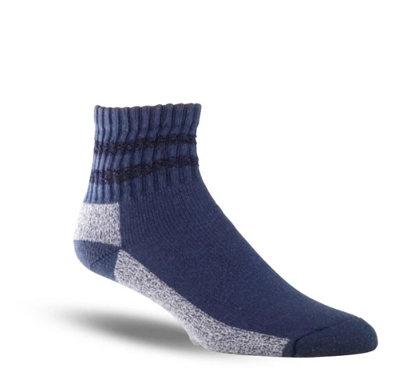Thorogood Men's 3-Pack Mini Crew Uniform Sock in Navy from the side