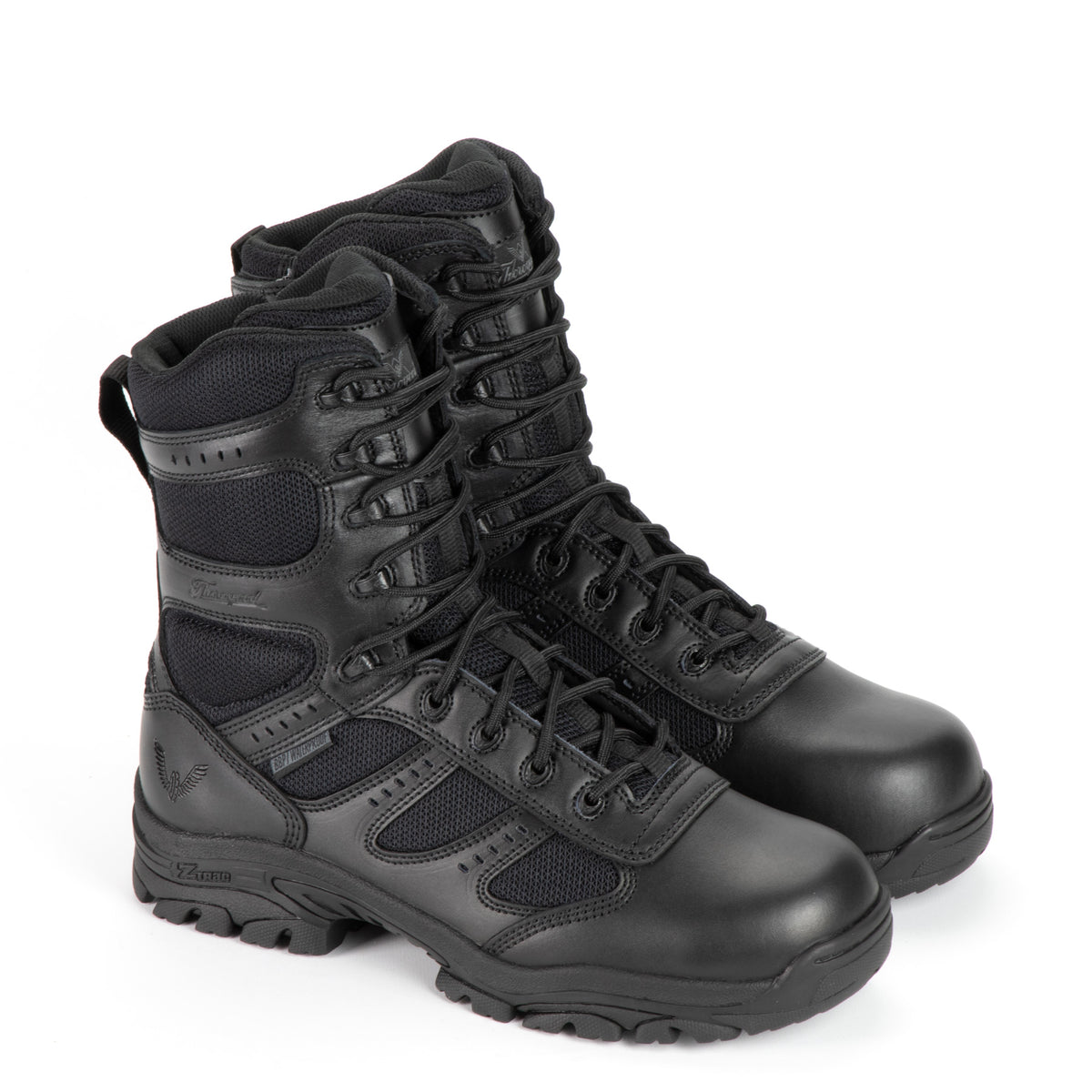 Thorogood 804-6191 Unisex The Deuce Series 8" Tactical Side Zip Waterproof Composite Safety Toe Uniform Boot in Black from the side