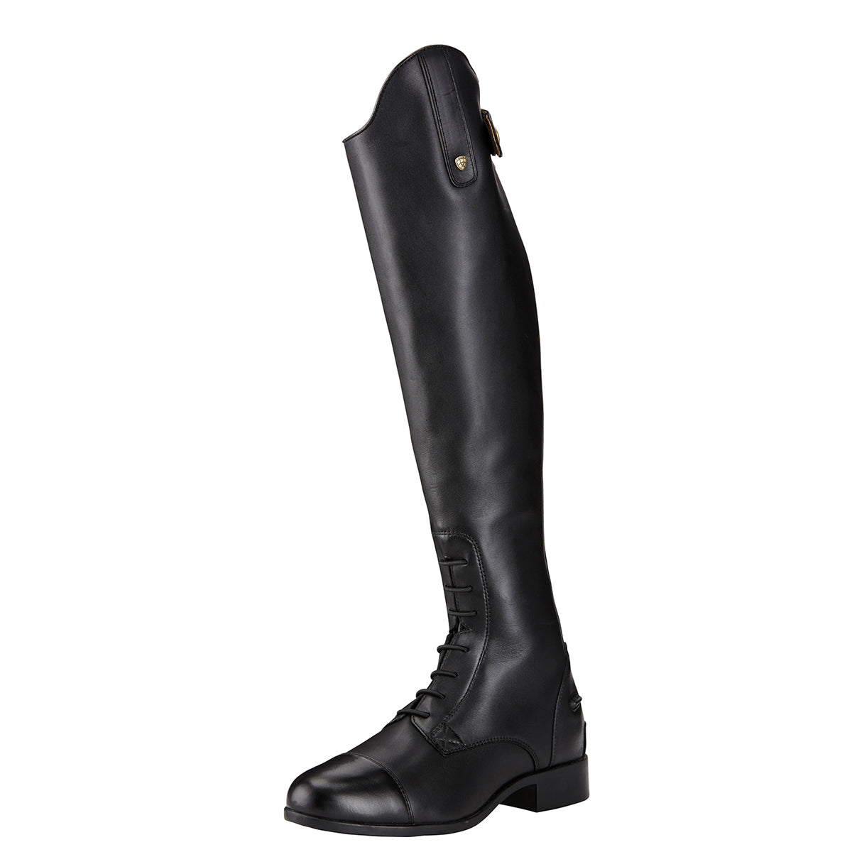 Women's Ariat Heritage Contour II Field Zip Tall Riding Boot in Black from the front