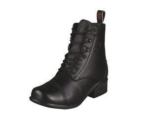 Women's Ariat Heritage Round Toe Paddock Boot in Black from the front