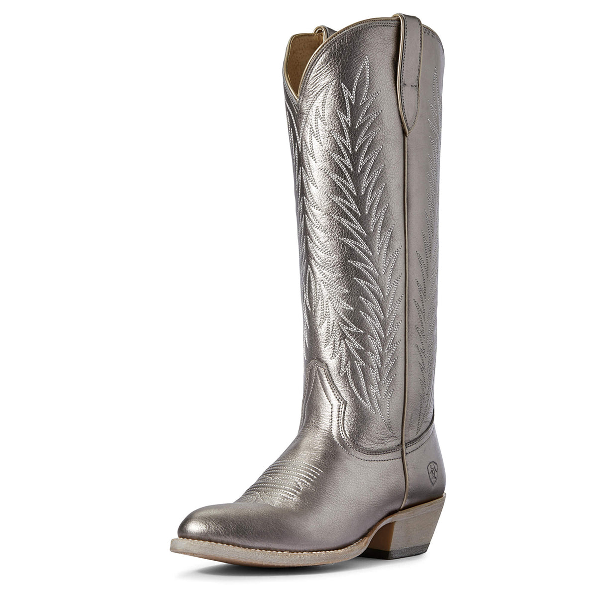 Women's Ariat Legacy Two Step Western Boot in Silver Metallic from the front