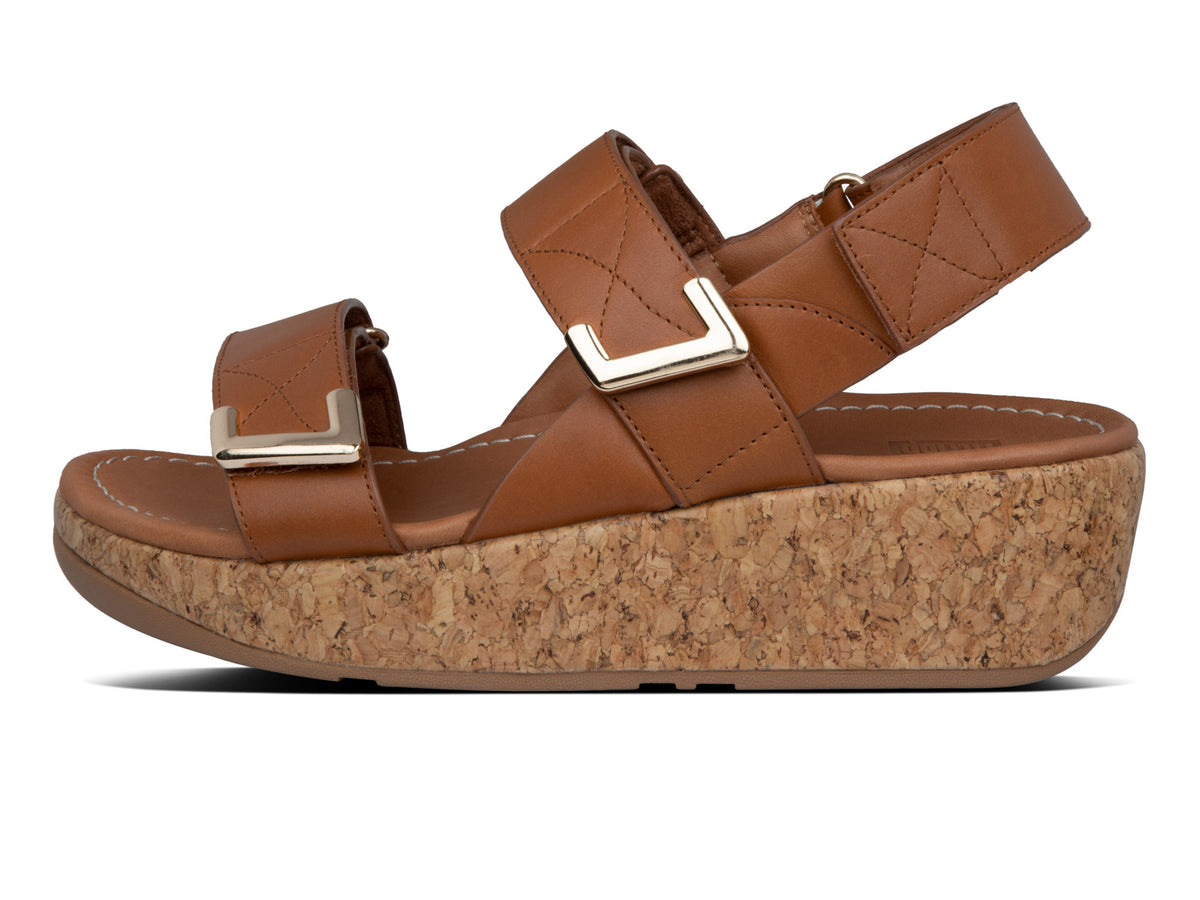 Women's FitFlop Remi Adjustable Back-Strap Sandal in Light Tan from the side