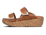 Women's FitFlop Remi Adjustable Slides Sandal in Light Tan from the side