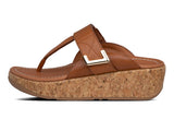 Women's FitFlop Remi Adjustable Toe-Thongs Sandal in Light Tan from the side