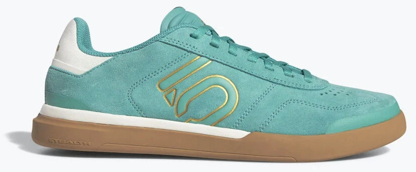 Women's Adidas Five Ten Slueth DLX Biking Shoe in True Green/Chalk White/Cardboard from the side