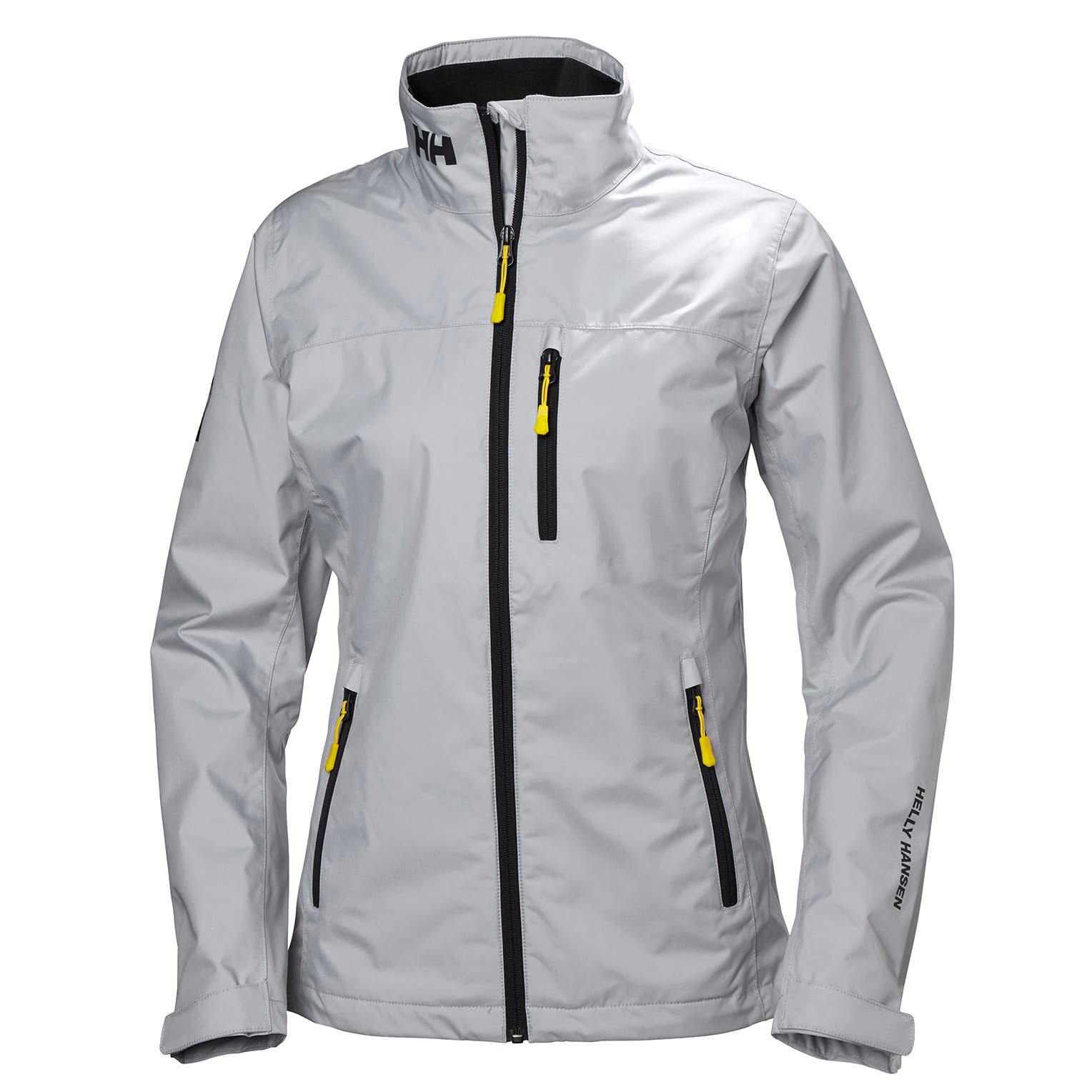 Helly Hansen Women's Crew Midlayer Jacket in Grey Fog from the front