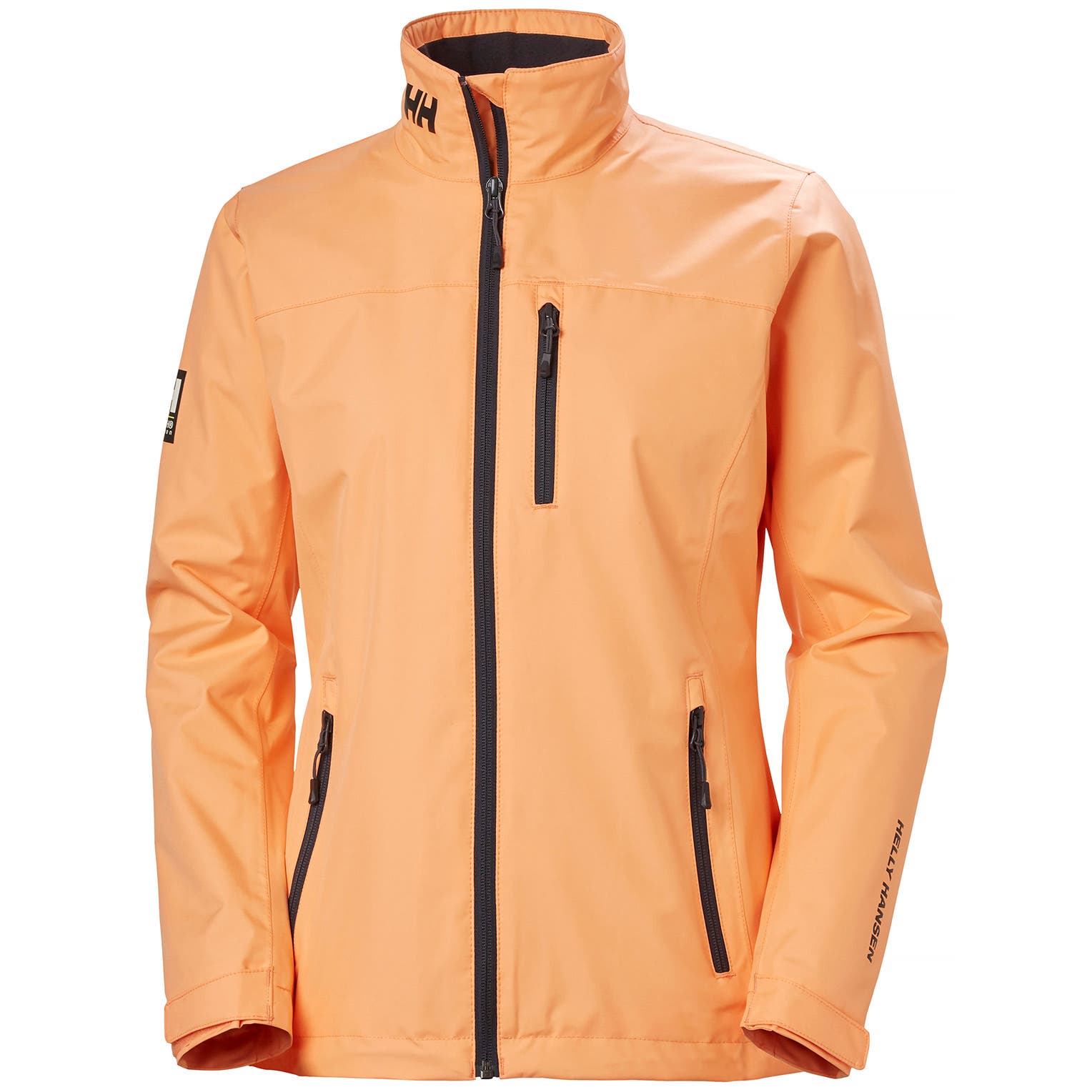 Helly Hansen Women's Crew Midlayer Jacket in Melon from the front