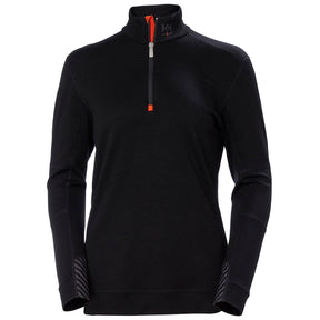 Helly Hansen Women's Lifa Merino Half Zip in Black from the front