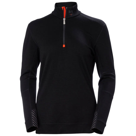 Helly Hansen Women's Lifa Merino Half Zip in Black from the front