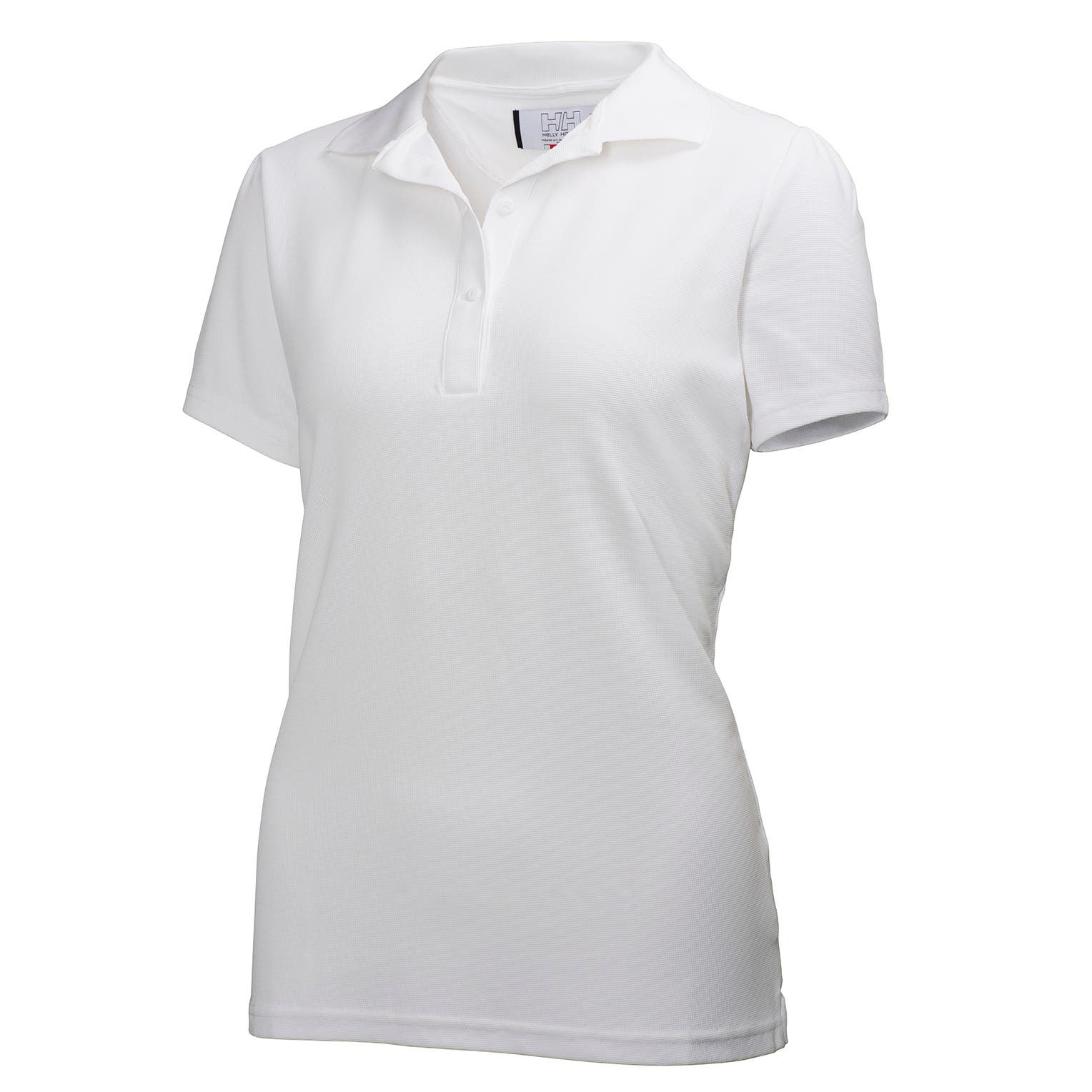 Helly Hansen Women's Tech Crew Polo in White from the front