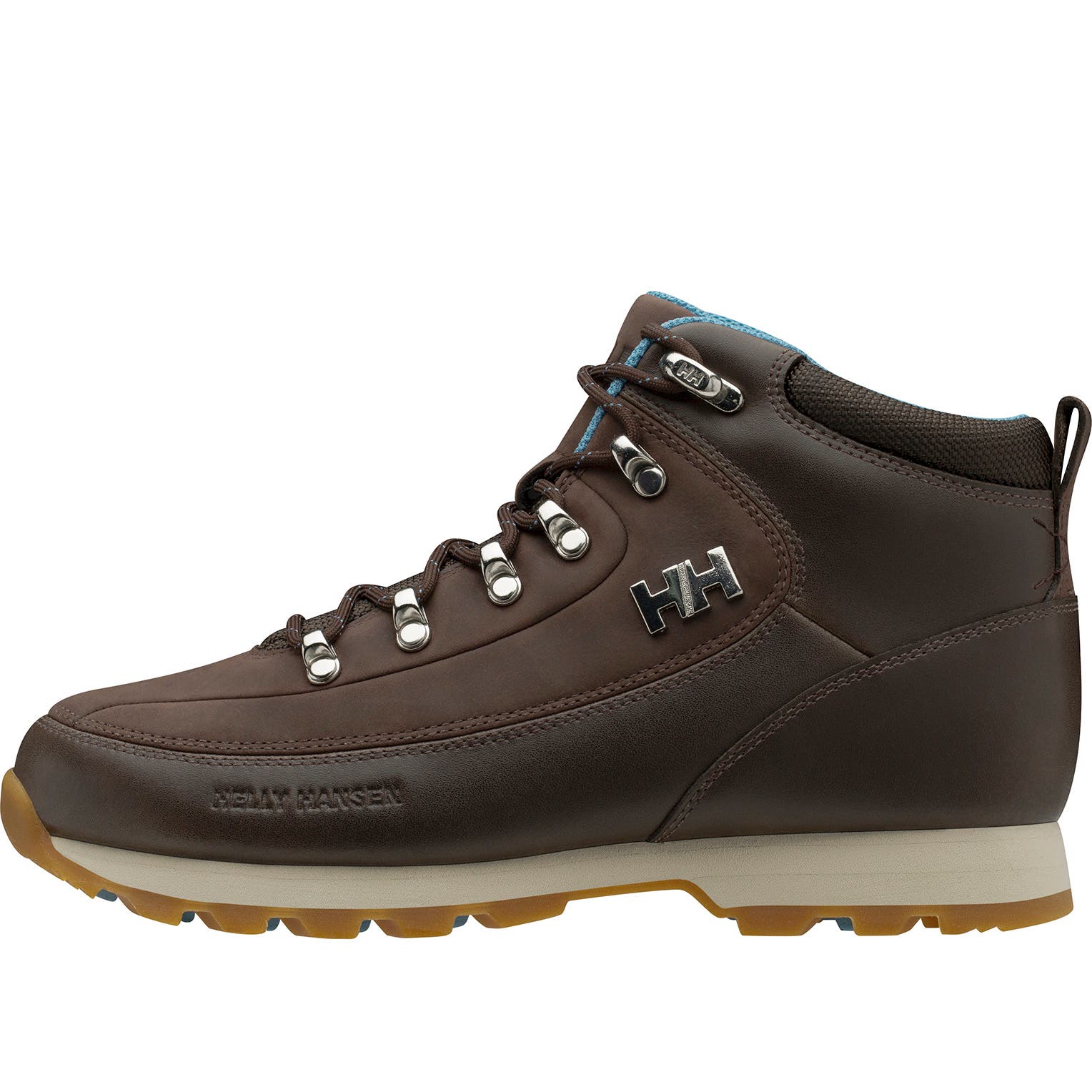 Helly Hansen Women's The Forester Winter Boot in Coffee Bean-Tundra Blue from the side