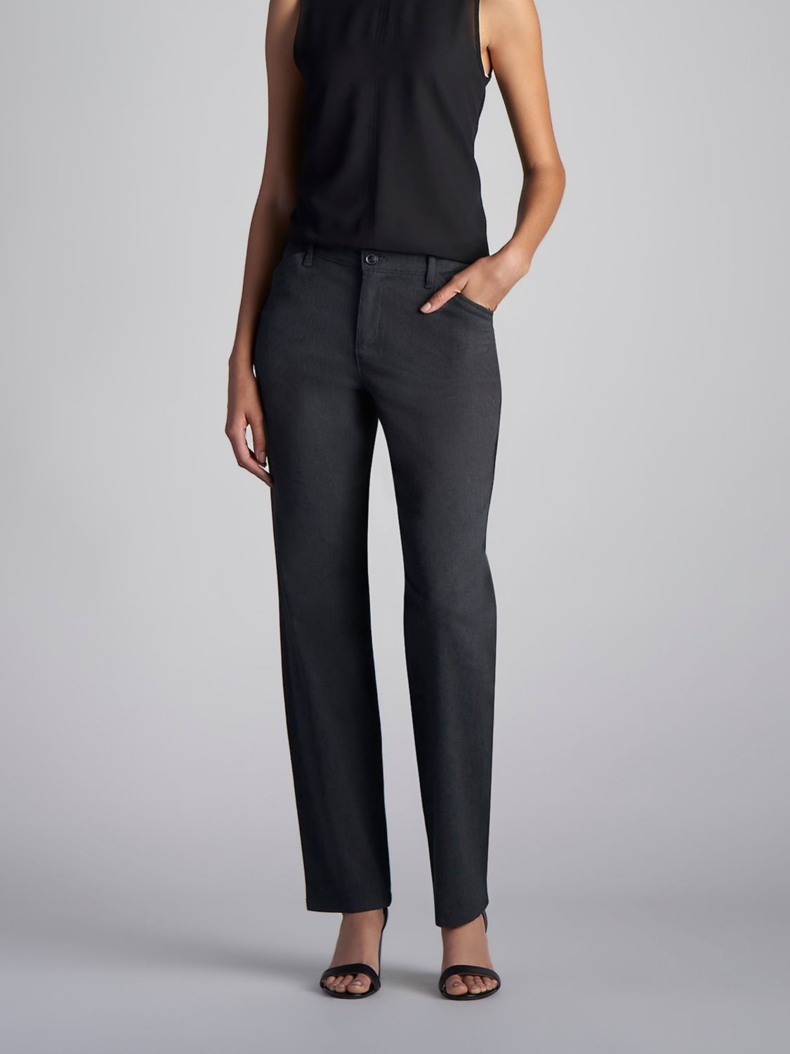 Relaxed Fit Straight Leg Pant All Day Work Pant in Charcoal Heather from Front View