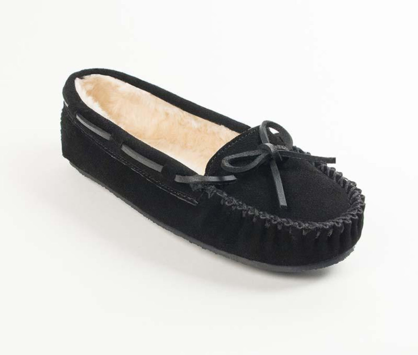 Cally Slipper in Black from 3/4 Angle View