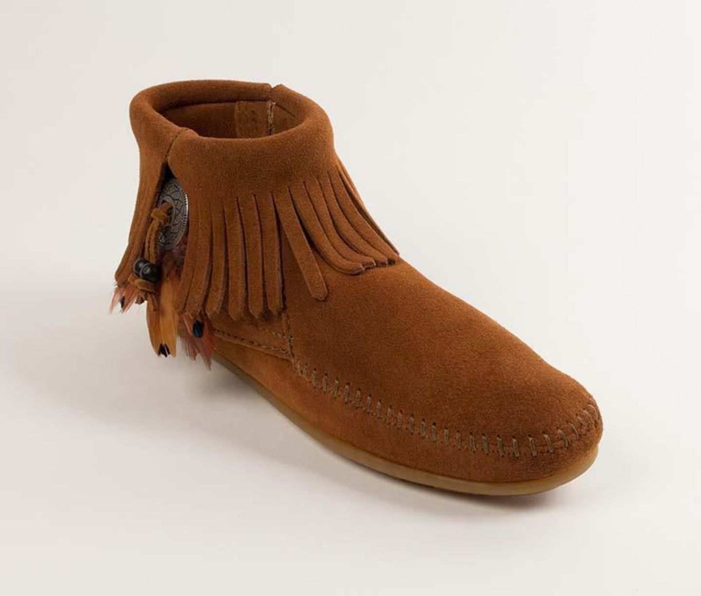Concho Feather Boot in Brown from 3/4 Angle View