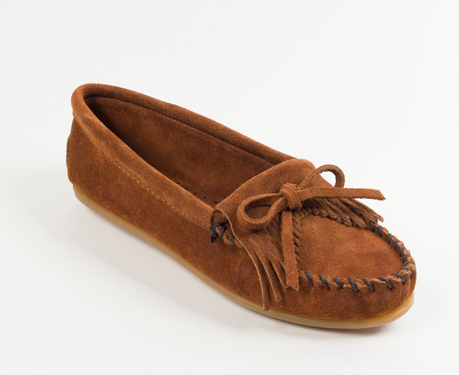 Kilty Hardsole Moccasin in Brown from 3/4 Angle View