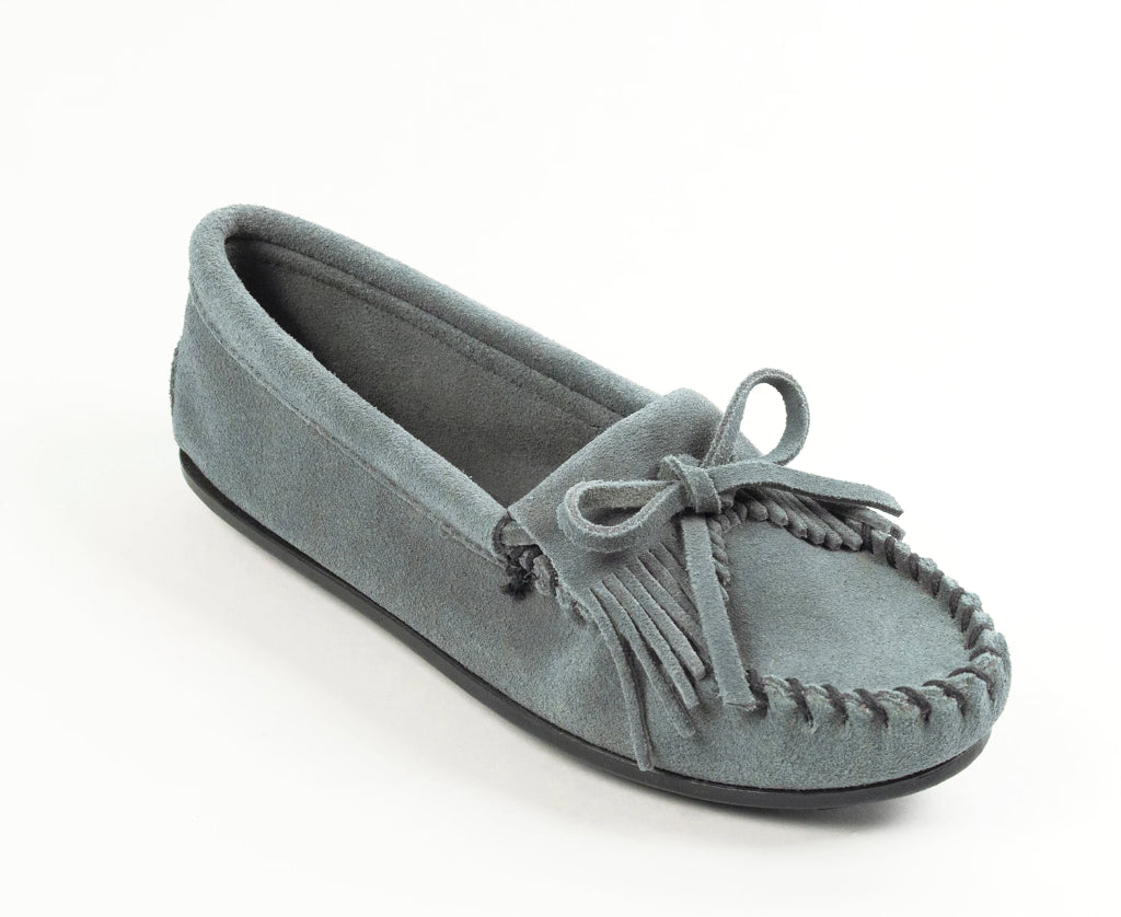 Kilty Hardsole Moccasin in Storm Blue from 3/4 Angle View