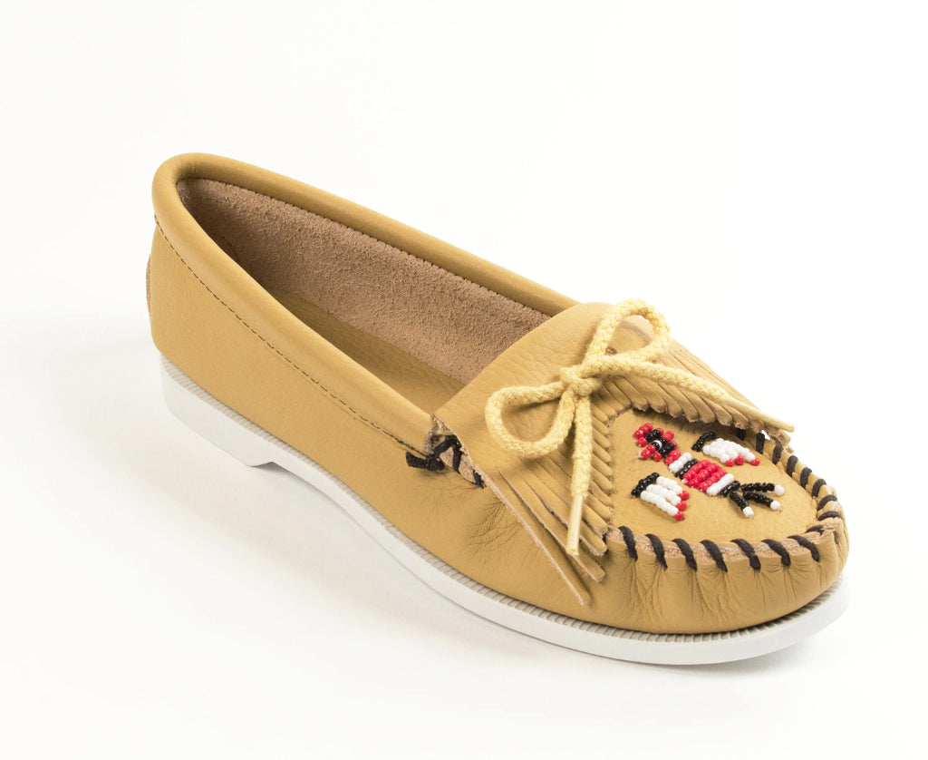Thunderbird Boat Moccasin in Natural from 3/4 Angle View
