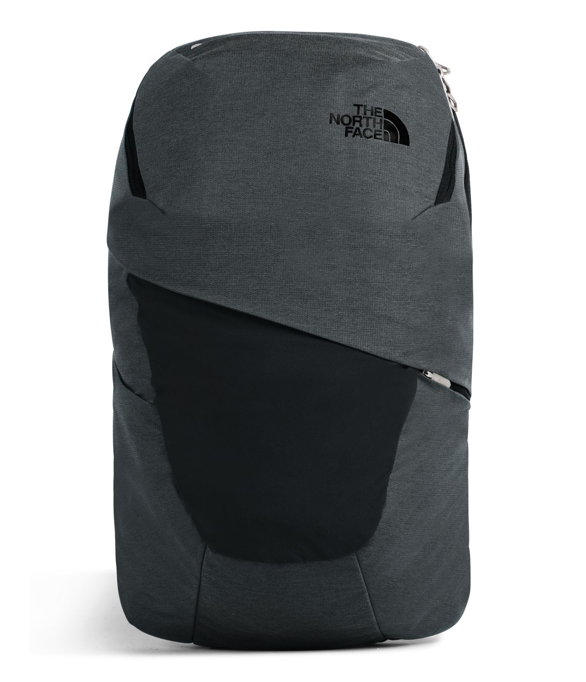 Women's The North Face Aurora Backpack in Asphalt Grey Light Heather/TNF Black from front view