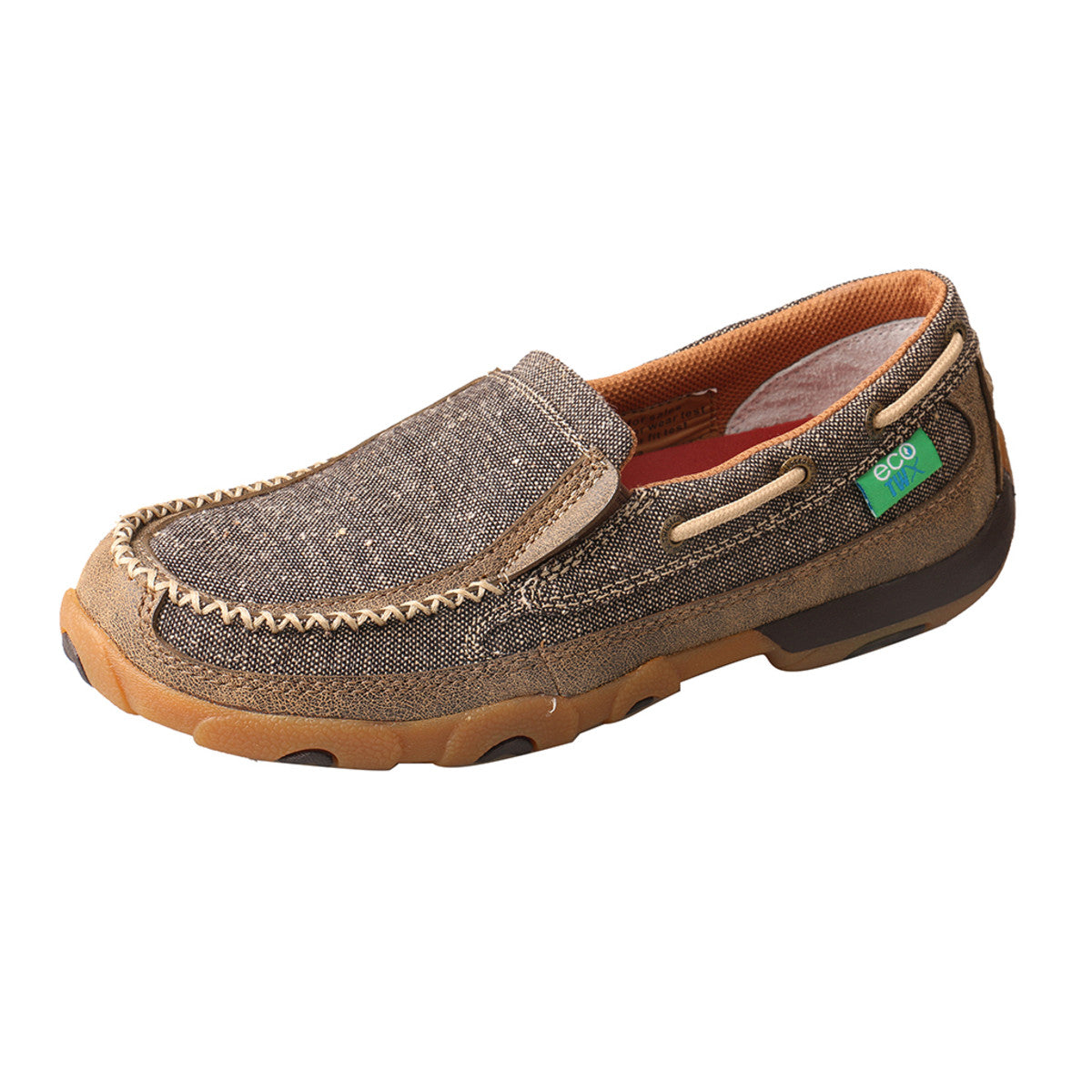 Women's Twisted X Slip-On Driving Moccasins Shoe in Dust from the side view