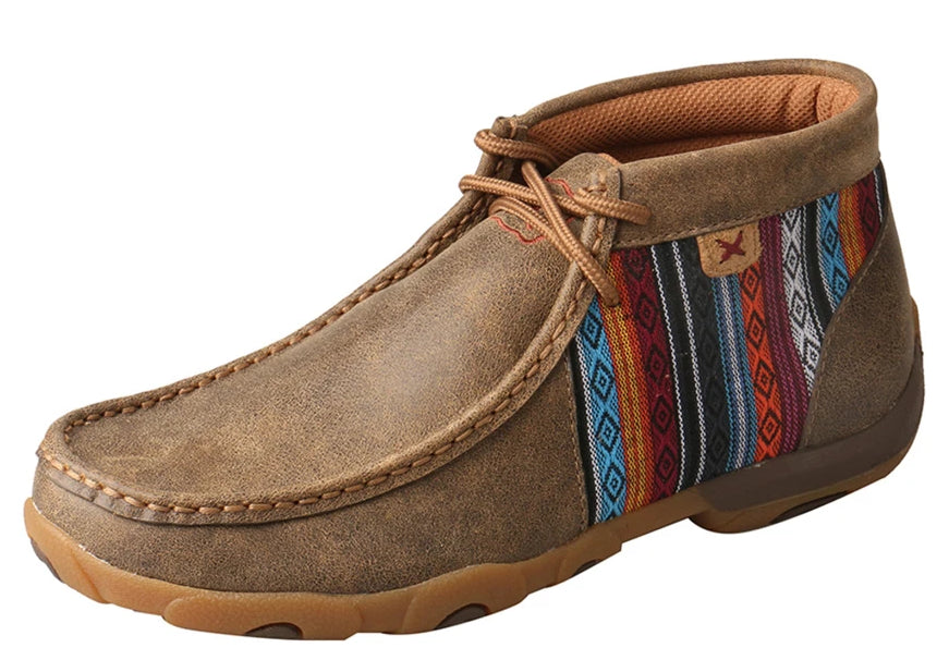 Women's Twisted X Chukka Driving Moccasins Shoe in Bomber & Multi from the front