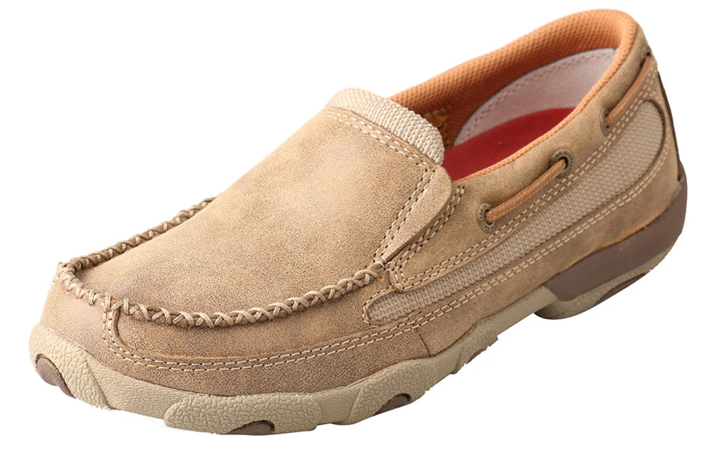 Womens Twisted X Slip-On Driving Moccasins Shoe in Bomber from the front