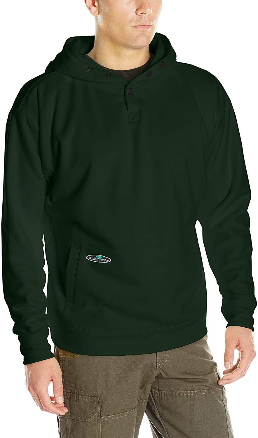Men's Arborwear Tech Double Thick Pullover in Forest Green