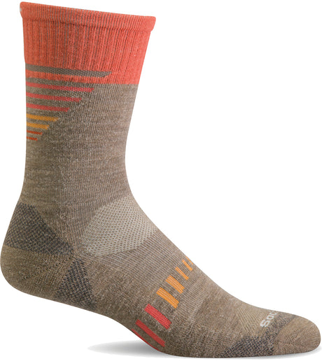 Sockwell Women's Ascend II Crew Moderate Graduated Compression Sock in Khaki color from the side