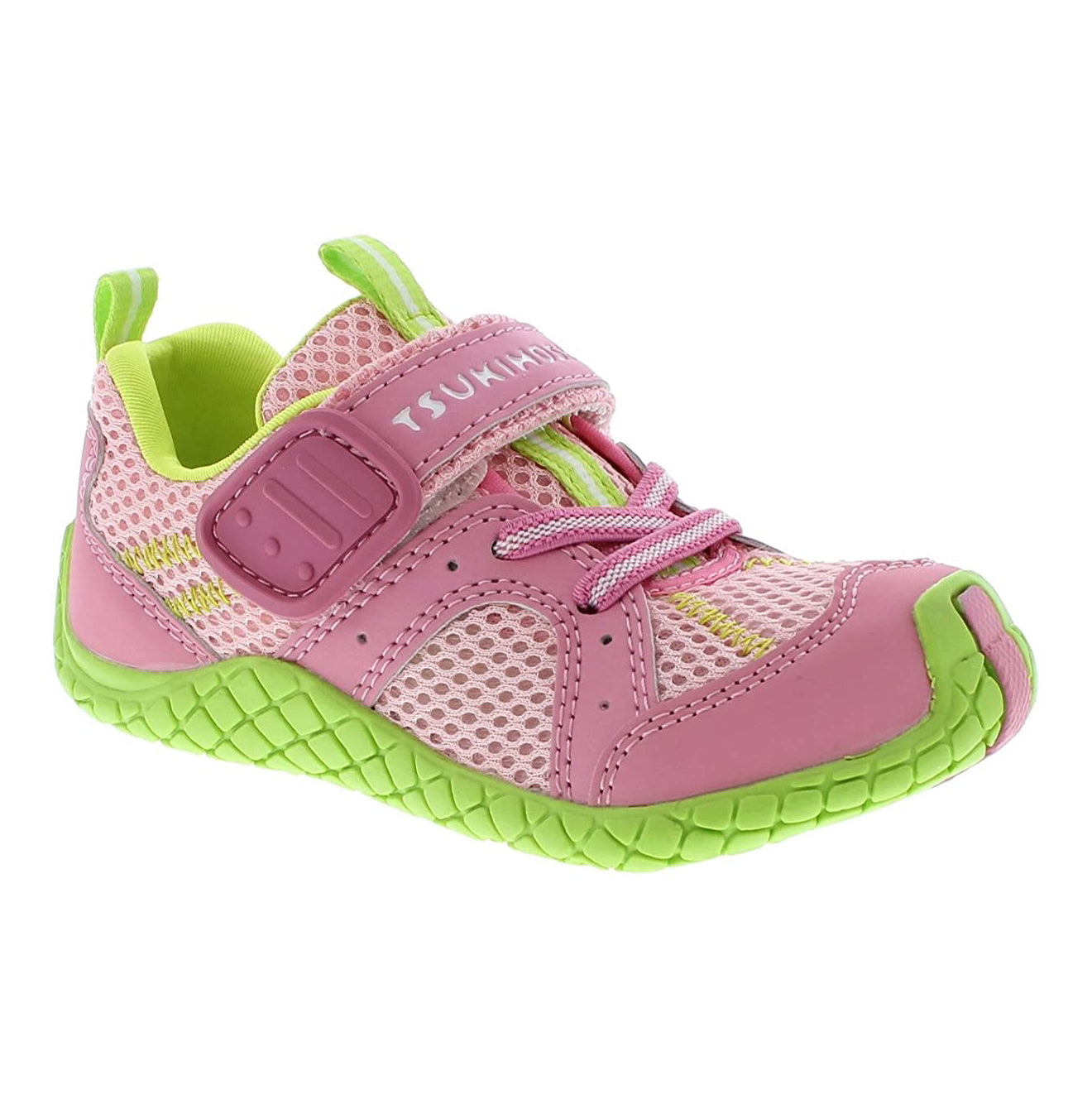 Baby Tsukihoshi Marina Sneaker in Pink/Apple from the front view