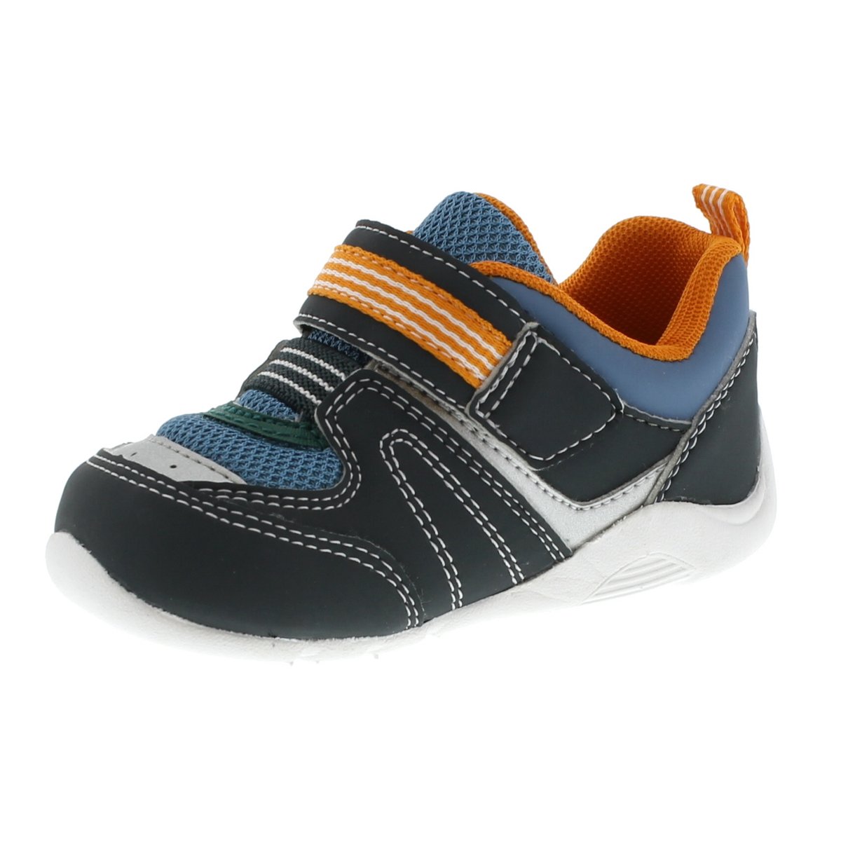 Baby Tsukihoshi Neko Sneaker in Charcoal/Sea from the front view