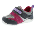 Baby Tsukihoshi Neko Sneaker in Gray/Purple from the front view