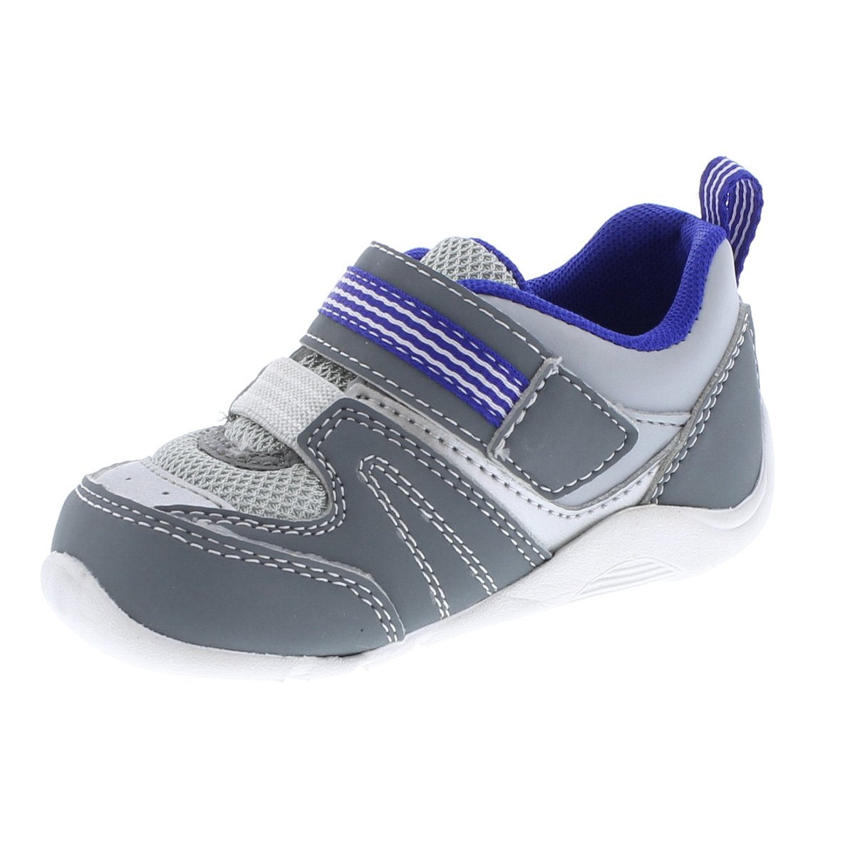 Baby Tsukihoshi Neko Sneaker in Gray/Royal from the front view