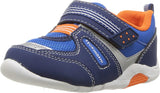 Baby Tsukihoshi Neko Sneaker  in Navy/Tangerine from the front view