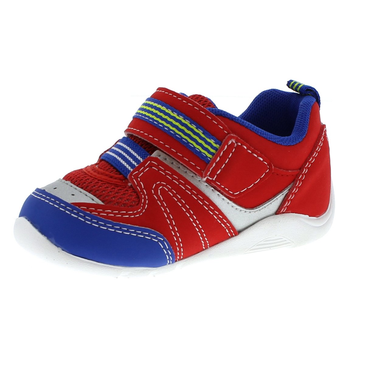 Baby Tsukihoshi Neko Sneaker in Fuchsia/Light Blue from the front view
