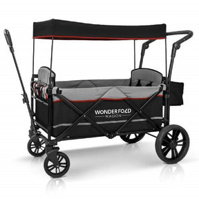 Baby Wonderfold Multifunctional Quad Stroller Wagon Black