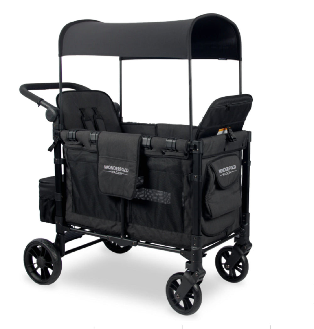 Baby Wonderfold W2 Elite Double Stroller Wagon Black