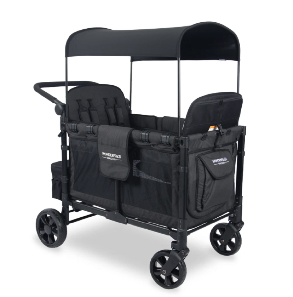 Baby Wonderfold W4 Elite Quad Stroller Wagon Black