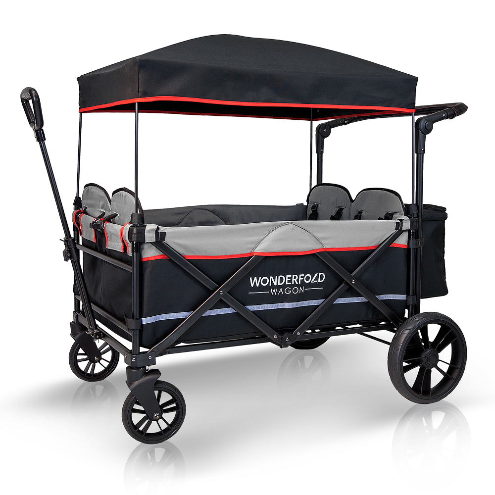 wonderfold wagon quad stroller Wonderfold X4 Push+Pull 4-Seat Quad Stroller Wagon