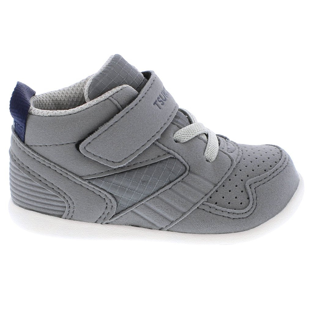 Baby Tsukihoshi Racer-Mid Sneaker in Gray/Navy