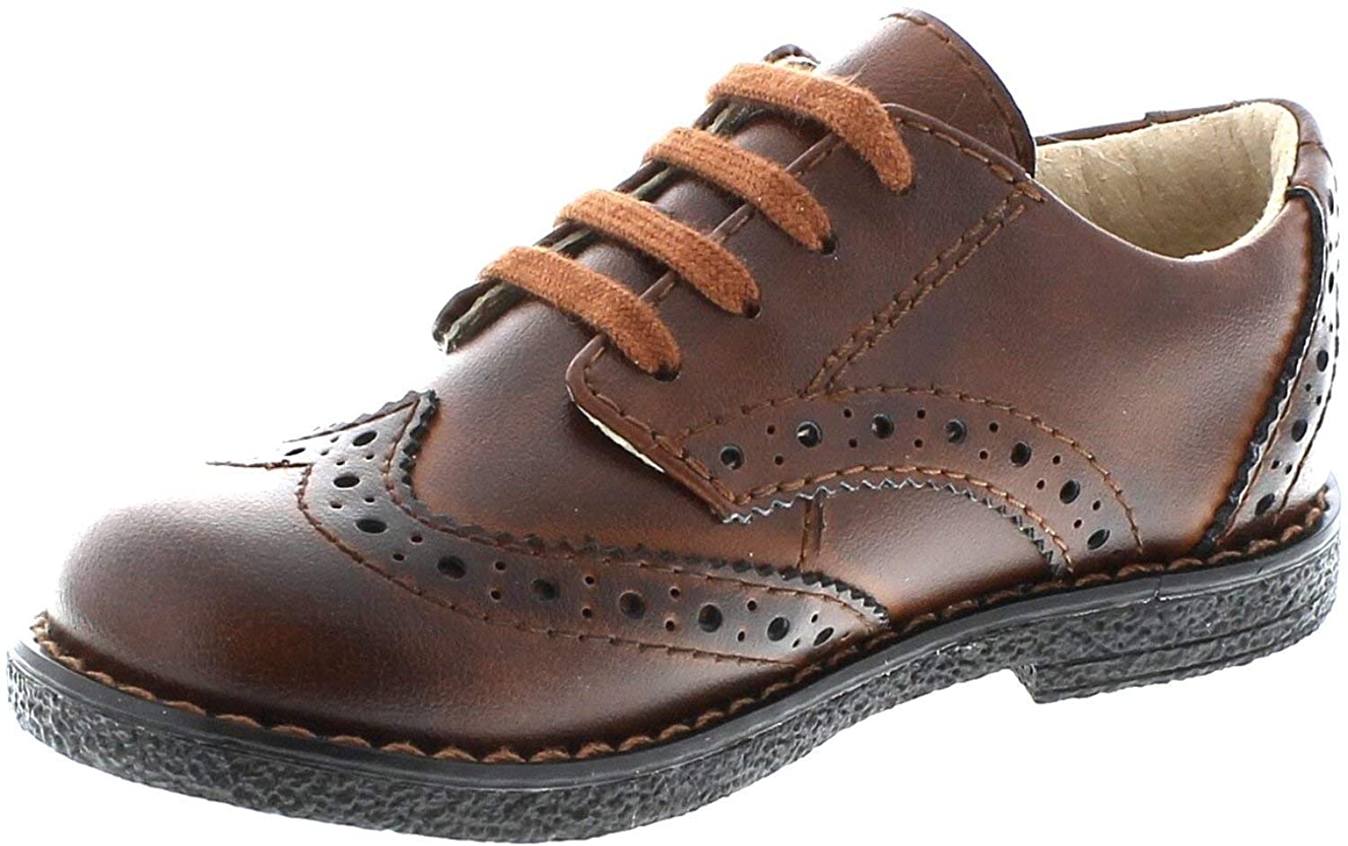 Boy's Footmates Logan Infant Oxford (age 0-24 months) in Cognac Burnished view from the front