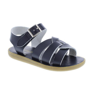 Boy's Footmates Wave Youth Sandal (age 4-12 years) in Navy view from the front